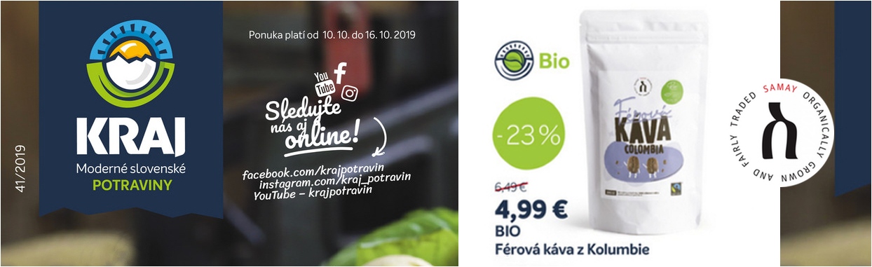 SAMAY BIO Fairtrade Ferova kava akcia Kraj potravin 10 2019